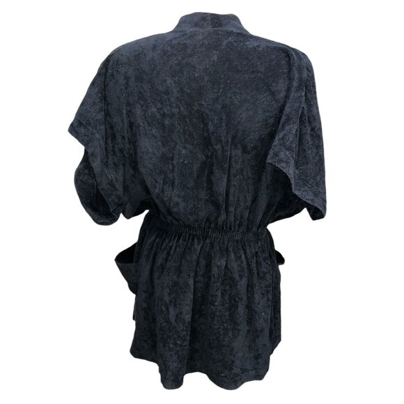 Vintage Gerry 70's Terrycloth Bath Robe Sz Medium Womens Black Short Sleeve Bath - Picture 12 of 12